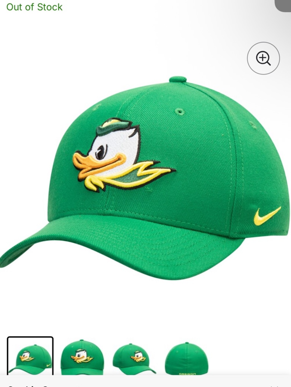 Nike Oregon Ducks Classic Logo 99 Swoosh Performance Flex Hat Ball Cap